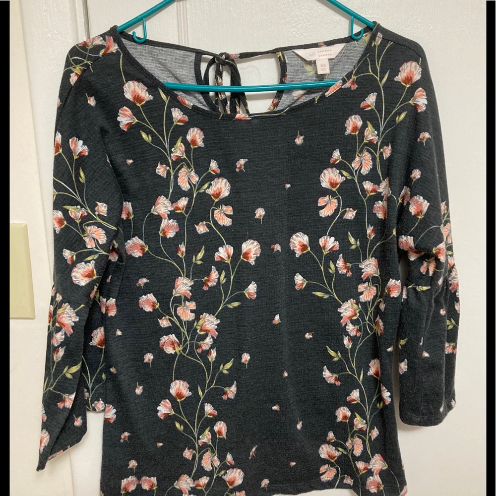 Black and pink floral blouse